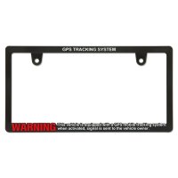 Raised WARNING Security GPS TRACKING SYSTEM License Plate Frame (Slim Type)