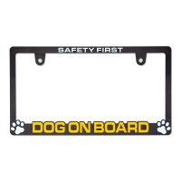 Raised Dog on Board License Plate Frame