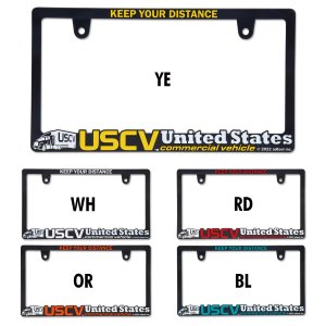 Photo1: Raised USCV Logo License Plate Frame for JPN size