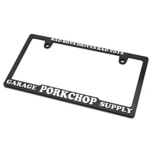 Photo3: Raised PORKCHOP Logo License Plate Frame for JPN size