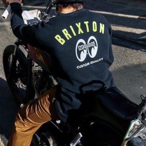 Photo2: BRIXTON X MOONEYES THERMAL Long Sleeve T-shirt