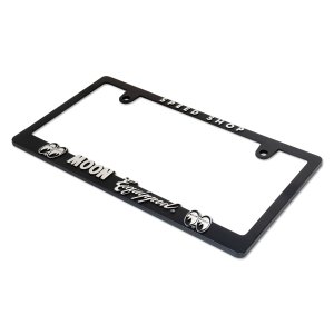 Photo3: Raised MOON Equipped Logo License Plate Frame (Chrome) for JPN size
