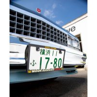 Raised MOON Garage Logo Slim License Plate Frame JPN size