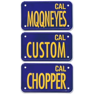 Photo1: California Motorcycle License  Plate - Blue