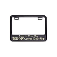 【50cc〜125cc】Licence Plate Frame for Small Motorcycle Black "MOON Custom Cycle Shop"
