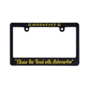 Photo1: Black License Frame for Motorcycle "Share The Road with Motorcycle"