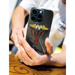 Photo1: MOONEYES Fly With Pinstripe iPhone 15 Pro Hard Case