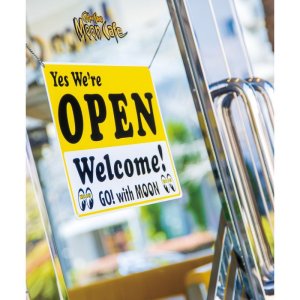Photo1: MOON Open / Closed Sign Plate
