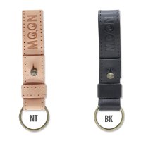 MOON Leather Button Stud Key Ring