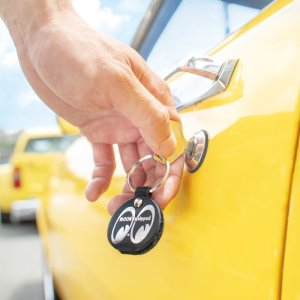 Photo1: MOON Equipped Round Leather Key Ring