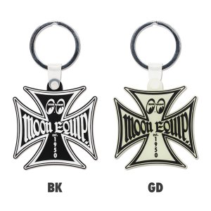 Photo1: MOON Equipped Iron Cross Key Ring