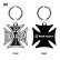 Photo2: MOON Equipped Iron Cross Key Ring (2)