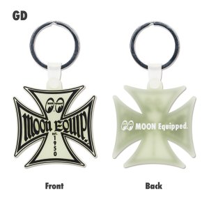 Photo3: MOON Equipped Iron Cross Key Ring
