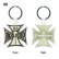 Photo3: MOON Equipped Iron Cross Key Ring (3)