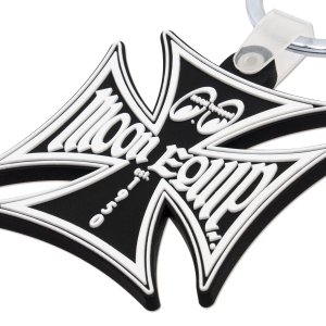 Photo4: MOON Equipped Iron Cross Key Ring