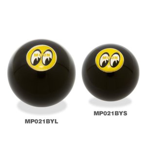 Photo1: MOONEYES Eyeball Shift Knob Black / Yellow Emblem