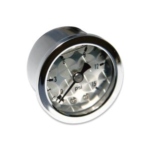 Photo2: Direct mount Pressure Gauge Engine-Turned Facia Face  (0-15psi)