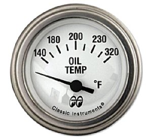 Photo1: MOON Equipped 2inch Oil Temp  (Electric)   (White)
