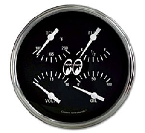 Photo1: MOON Equipped 4 5/8inch QUAD Gauge   (Black)