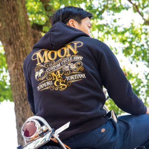 Photo1: MOON Custom Cycle Shop Zip Hoodie
