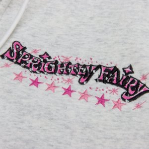 Photo6: Sprightly Fairy Embroidery Zip Hoodie