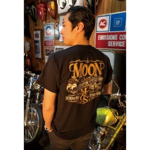 Photo1: MOON Custom Cycle Shop T-shirt