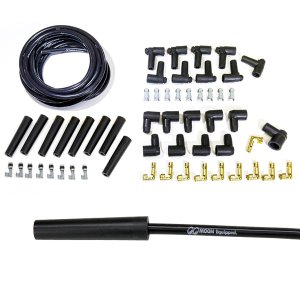 Photo1: MOON Equipped SPARK PLUG WIRE SET Black - V8- Straight