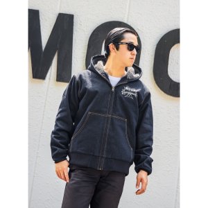 Photo2: Iron Cross Denim Hooded Jacket