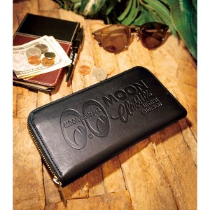 Photo1: MOON Classic Leather Zip Wallet