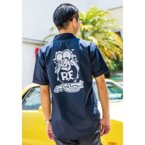 Photo1: Rat Fink Short Sleeve Work Shirt