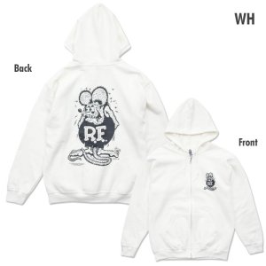 Photo6: Standing Rat Fink Mono Zip Hoodie