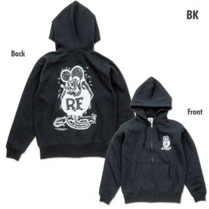 Photo7: Standing Rat Fink Mono Zip Hoodie