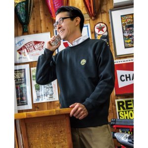 Photo1: MOON Eyeball Embroidery Sweatshirt