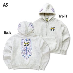 Photo4: Pinstripe Embroidery Pullover Hoodie