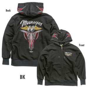 Photo8: Pinstripe Fly with MOON Emb. Zip Hoodie