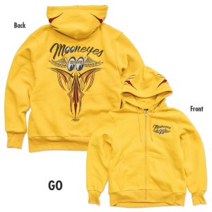 Photo7: Pinstripe Fly with MOON Emb. Zip Hoodie