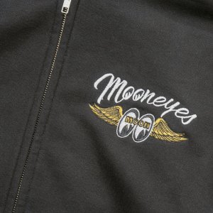 Photo9: Pinstripe Fly with MOON Emb. Zip Hoodie