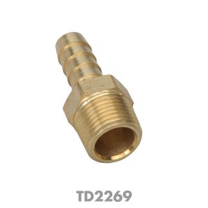Photo1: STRAIGHT Fuel Hose Fitting; 3/8" NPT to 3/8" I.D.- BRASS