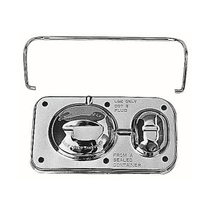 Photo1: Chrome Brake Master Cylinder Cover 3 inchx5 5/8 inch