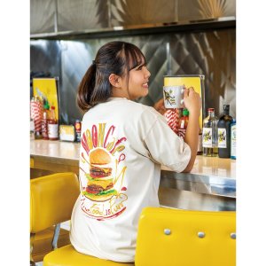 Photo1: MOON Tower Burger T-shirt