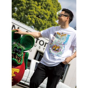 Photo1: Rat Fink x MOON Pinstripe T-shirt