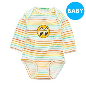Photo1: MOON Baby Long Sleeve Rainbow Bodysuit