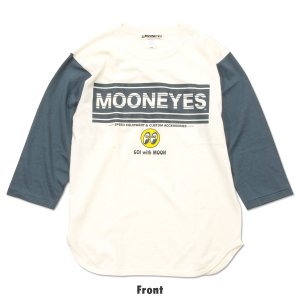 Photo3: MOONEYES Stripe Logo Baseball T-shirt