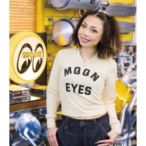 Photo1: Ladies MOONEYES Rib Long Sleeve T-shirt