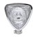 Photo1: Chrome Triangle Motorcycle Headlight (Flat Back) (1)