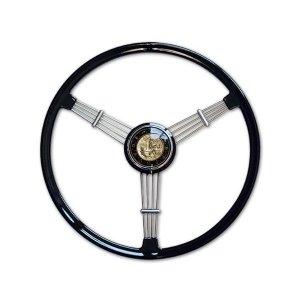 Photo1: Banjo Steering Wheel Black 40cm