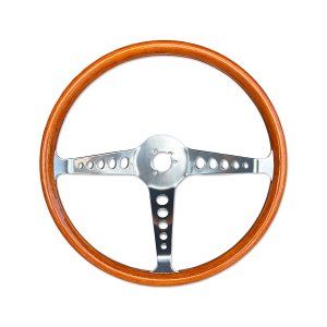 Photo2: FLAT4 Formula Wood Steering Wheel (374mm)