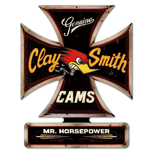 Clay Smith Genuine Mr.Horsepower Iron Cross Black Metal Sign