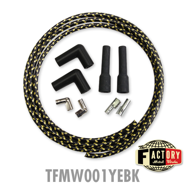 The Factory Metal Works 7mm Cloth Covered Spark Plug Wire Set