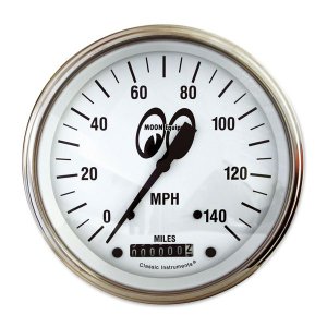 Photo: MOON Equipped 4 5/8inch 140MPH Speed Meter   (White)
